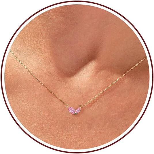 Birthstone Necklace for Women Dainty Gold Necklace with 2 Birthstone Christmas Stocking Stuffers Teen Girl Gifts Trendy Stuff Birthday Gift Moms 2025 Graduation Gift Adjustable Anniversary Jewelry for Daughter Girlfriend Friend