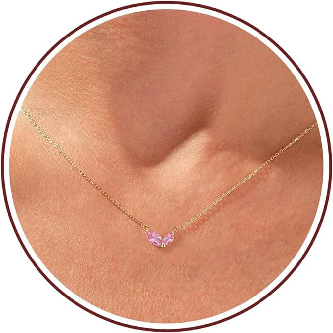Birthstone Necklace for Women Dainty Gold Necklace with 2 Birthstone Christmas Stocking Stuffers Teen Girl Gifts Trendy Stuff Birthday Gift Moms 2025 Graduation Gift Adjustable Anniversary Jewelry for Daughter Girlfriend Friend