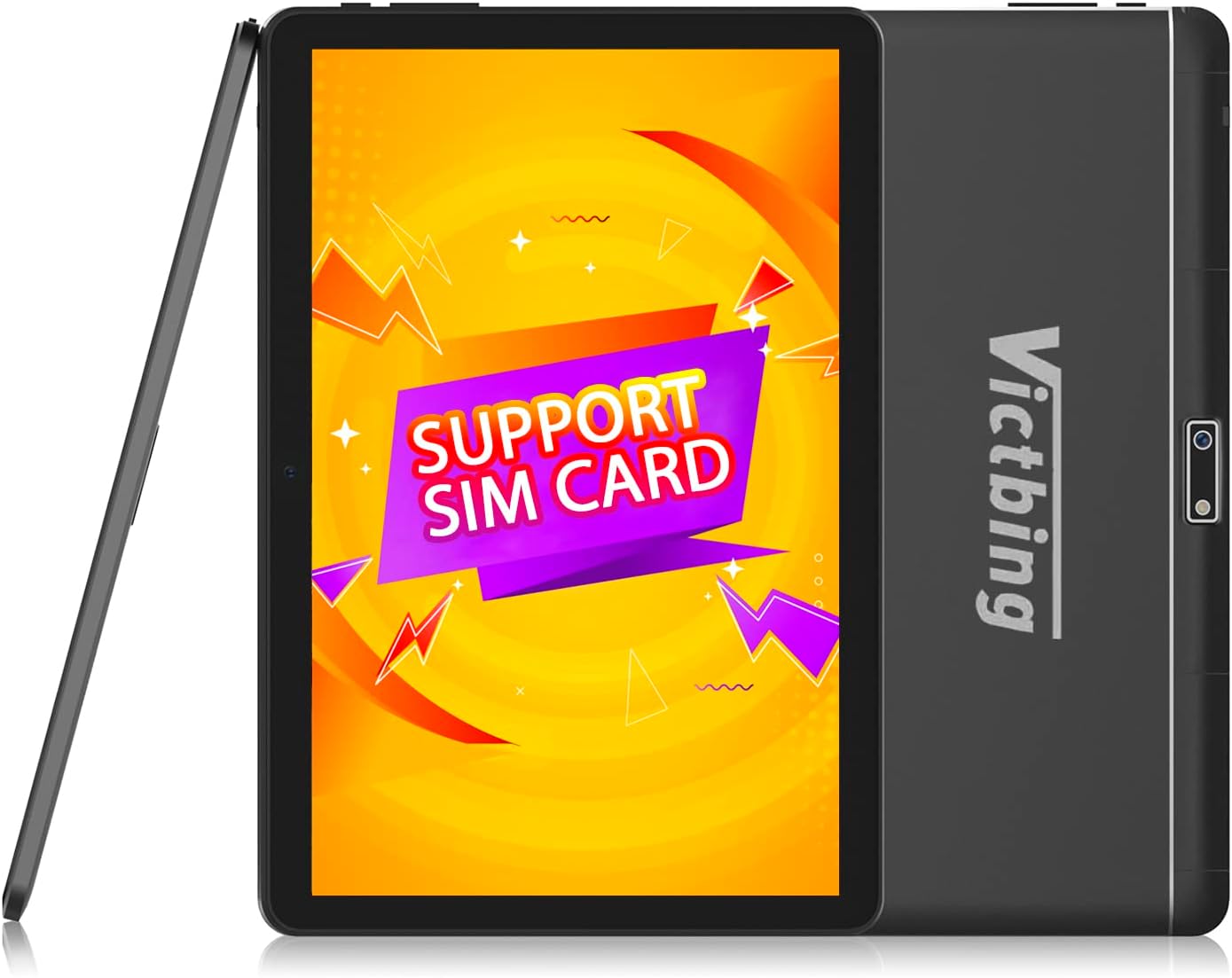 Victbing TPZ Tablet 10.1 inch, Android 10.0 Phablet, Phone Tablets with SIM Slots, 32GB Storage 128GB Expansion, Dual Camera, HD IPS Display, Wi-Fi, Bluetooth, USB Type C, 6000mAh, GPS