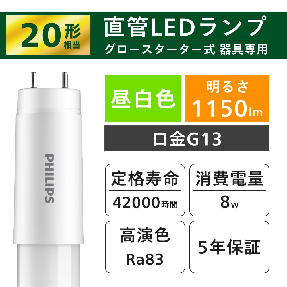 Amazon | Philips(フィリップス) グロースターター式器具用直管LED