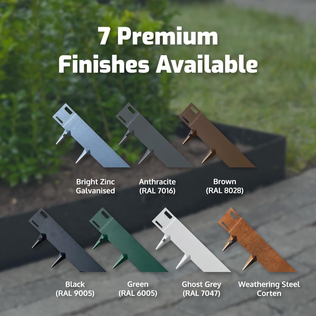 Lawn Edging | Flexible Decorative Steel Garden Lawn Edging with 6" face Height | 5X 3.28', 16.25 Linear Feet (Brown, 6")