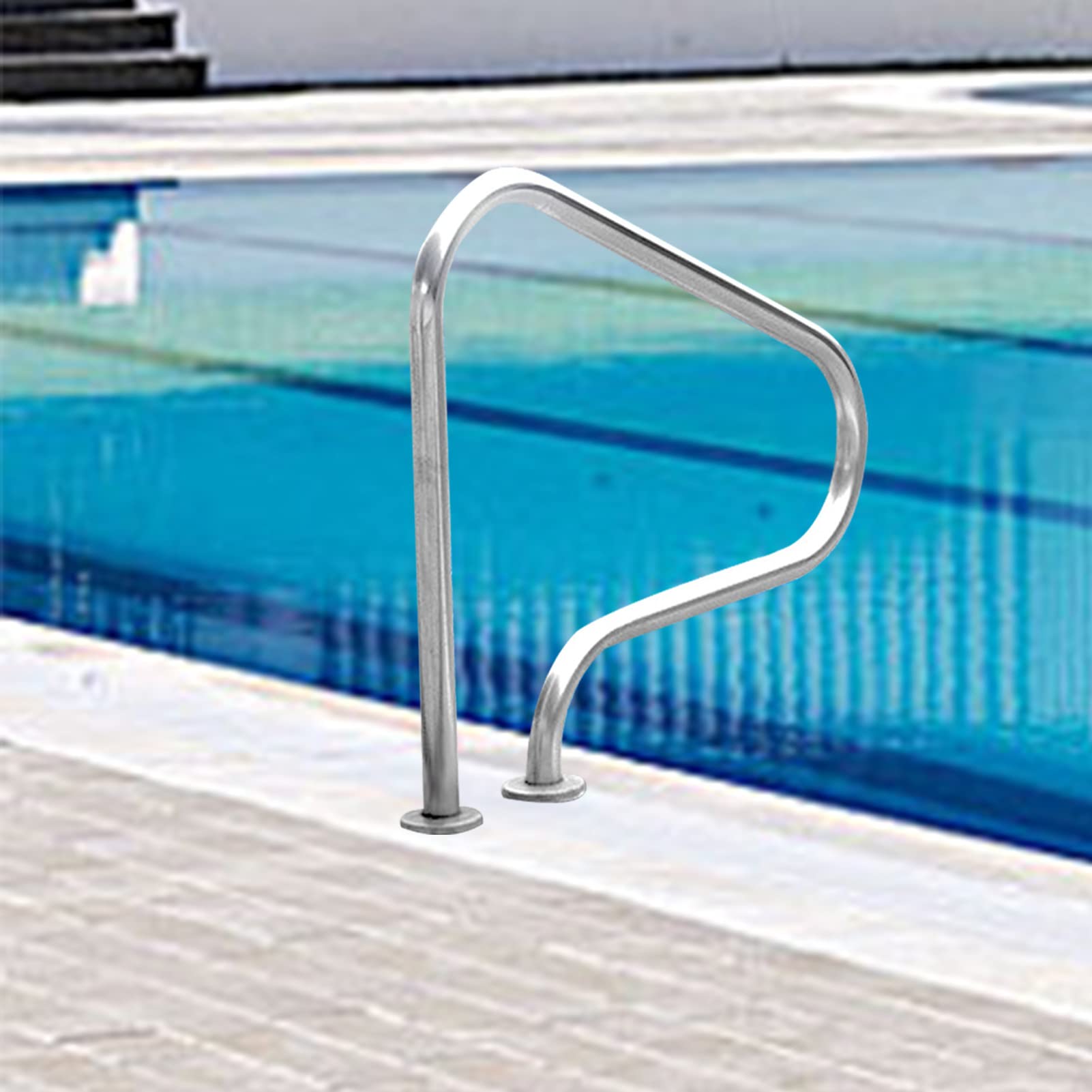 Tube à 3 coudes pour sortie entrée piscine et escalier de spa en inox