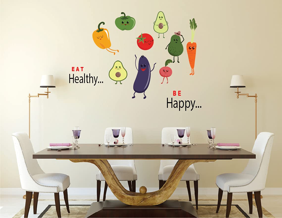 woopme Vegetables Foods Wall Stickers for Playschool Kids Bed Dining Room Hall Home Decoration Printed Vinyl Sticker L X H 80 X 60 Cms-image-32
