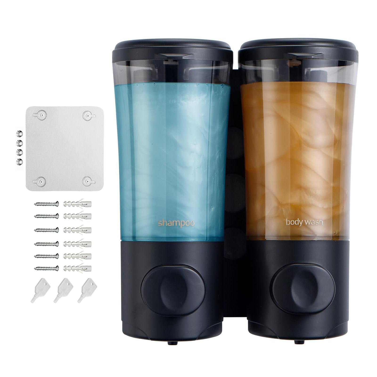 Shower Soap Dispenser Easy Slot Install Wall Mounted Shampoo and Conditioner Holder Large Capacity Storage Organiser Large Capacity Shampoo Holder