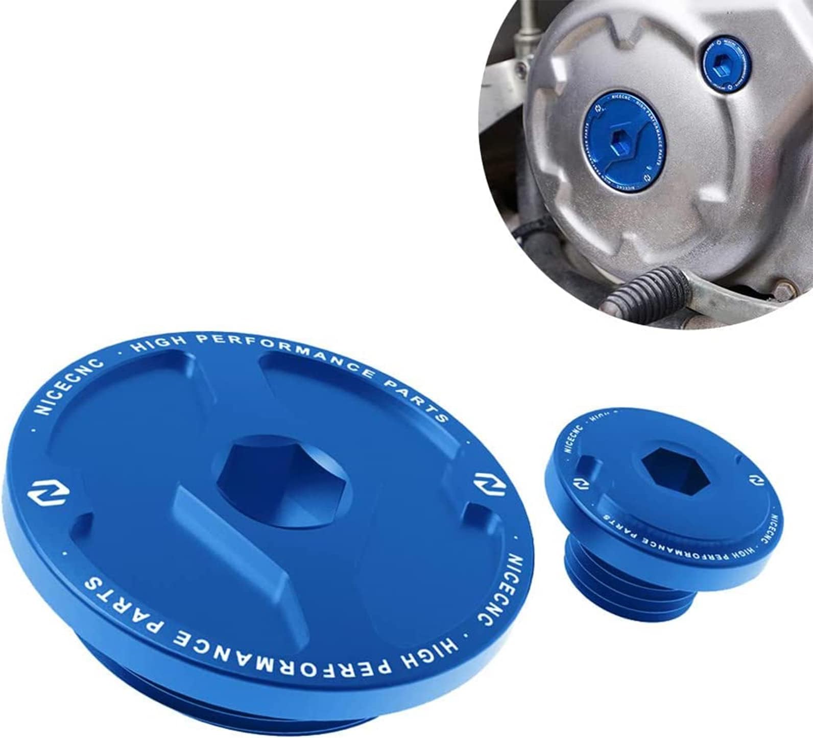 NICECNC Engine enchufes Kit Compatible with Yamaha Raptor 700 2006 2007 2008 2009 2010-2023, 700R 2009-2023, 700R SE 2017-2023, YFZ450R 2014-2023, YFZ450R Special Edition 2016, See Fitments Blue