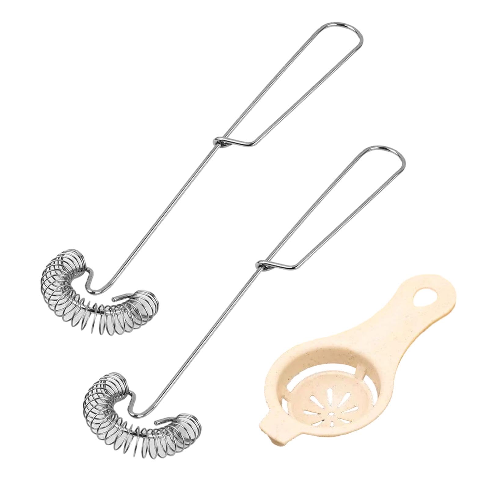 Garde spiraal roestvrij staal roergarde spiraalbezem 2 stuks roerder melk mixer mondstuk schuimer multifunctionele keukenhulp kookaccessoires