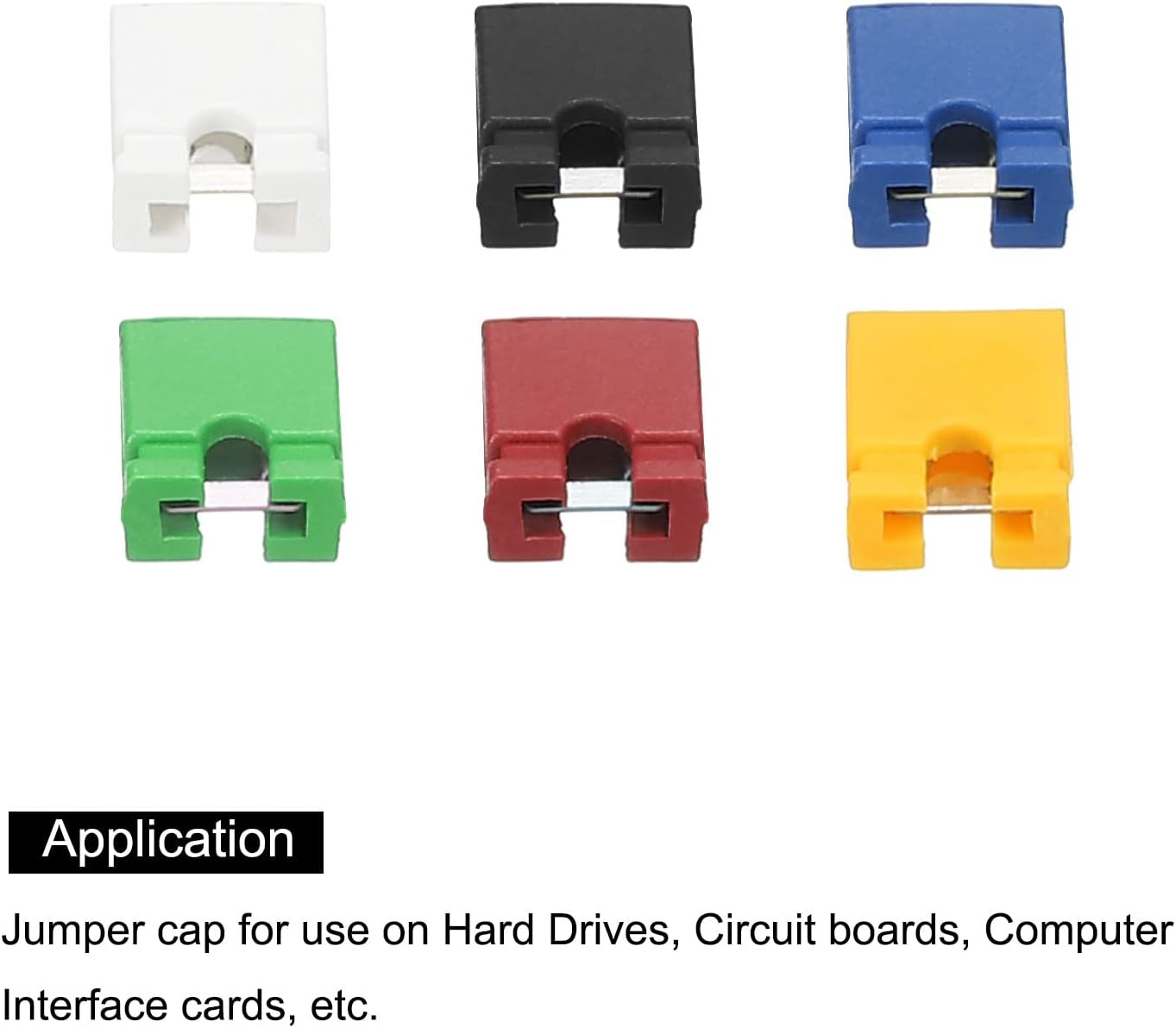 Generic 2.54mm Standard Circuit Board Jumper Cap Blocks Connector, 6 Colors Pack of 40