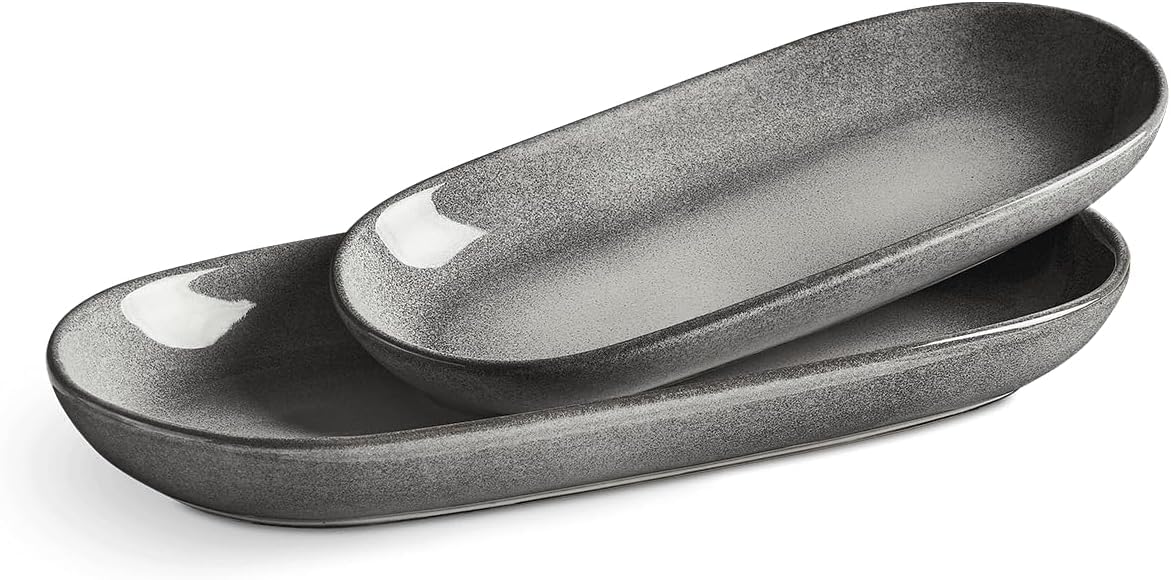 SPRINGLANE Misty Cliff assiettes de service en faïence (Lot de 2)