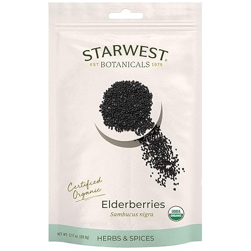 Starwest Botanicals Bayas de saúco orgánicas ecológicas (3.17 oz)