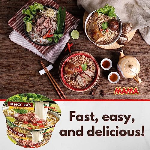MAMA Instant Rice Noodle Vietnamese Style Pho Ga Vermicelli Bowl Beef Flavours 65g (Pack of 6) by CNMART - Image 5
