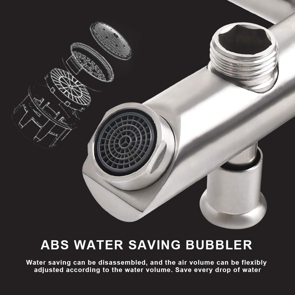 Rubinetto a Parete per Vasca da Bagno e Doccia, Miscelatore, in Acciaio Inox 304 con Deviatore, Monocomando Regolabile Acqua Calda e Fredda