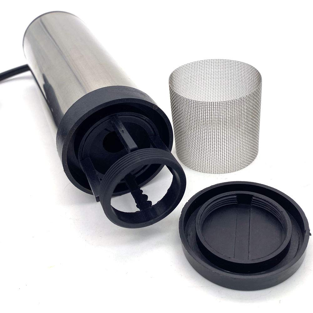 DollaTek Bomba sumergible de 12V 51mm,bomba de transferencia de combustible y aceite para automóvil para líquido diésel de agua,bomba de acero inoxidable para vehículos con encendedor de cigarrillos