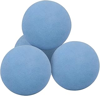 Bolas de fuego de cerámica, juego de 4 piedras redondas reutilizables para decoración de interiores y exteriores, hogueras o chimenea, color azul