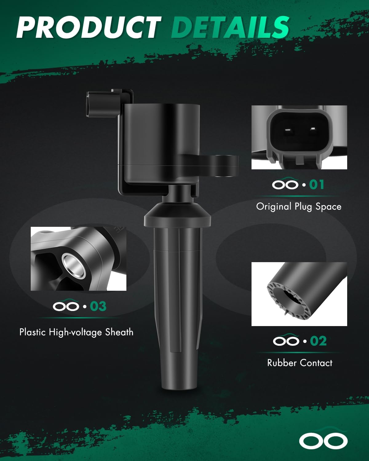 SCITOO Coil Pack of 5 Ignition Coil,for Mercury Mariner 2.3L 2005-2008,for Mazda 6 2.3L 2005,for Ford Escape 2.3L 2005-2008 FD505 DG501 DG504