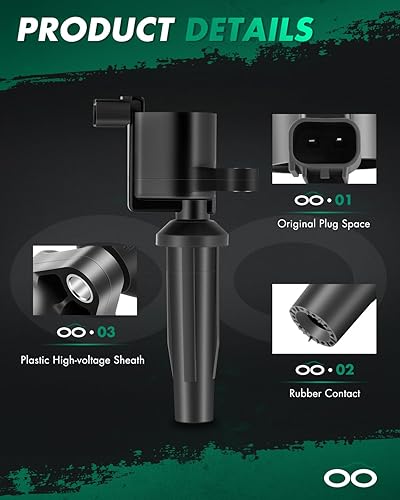 Miniatura 3 de SCITOO Paquete de 10 bobinas de encendido, para Mercury Mariner 2.3L 2005-2008, para Mazda 6 2.3L 2005 L 2005, para Ford Escape 2.3L 2005-2008 FD505