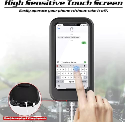 Miniatura 2 de Generic Soporte de teléfono impermeable para bicicleta para teléfonos inteligentes de 4-6.7 pulgadas, negro
