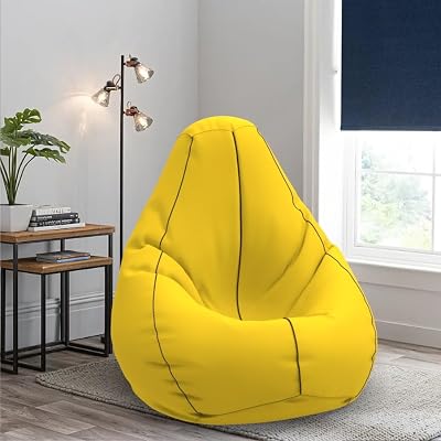 Bag Chair Cover | Size: 5XL | Color: Yellow Brown | Without Beans | Premium Leatherette Cover (CMF 9213)