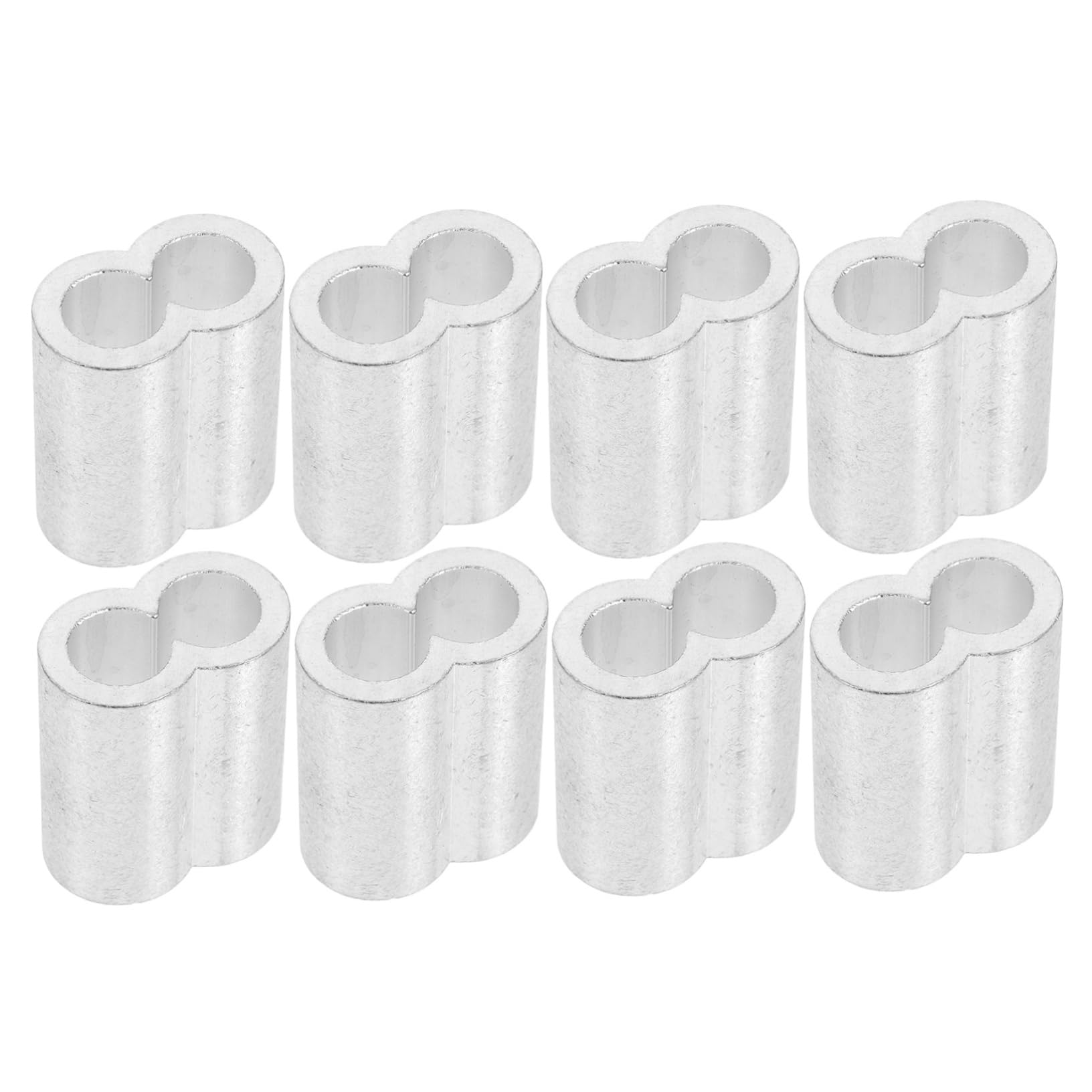 Alipis Cable Crimp Clamps 8pcs Double Hole Aluminum Sleeve for Wire Cable Clamps Easy to Use