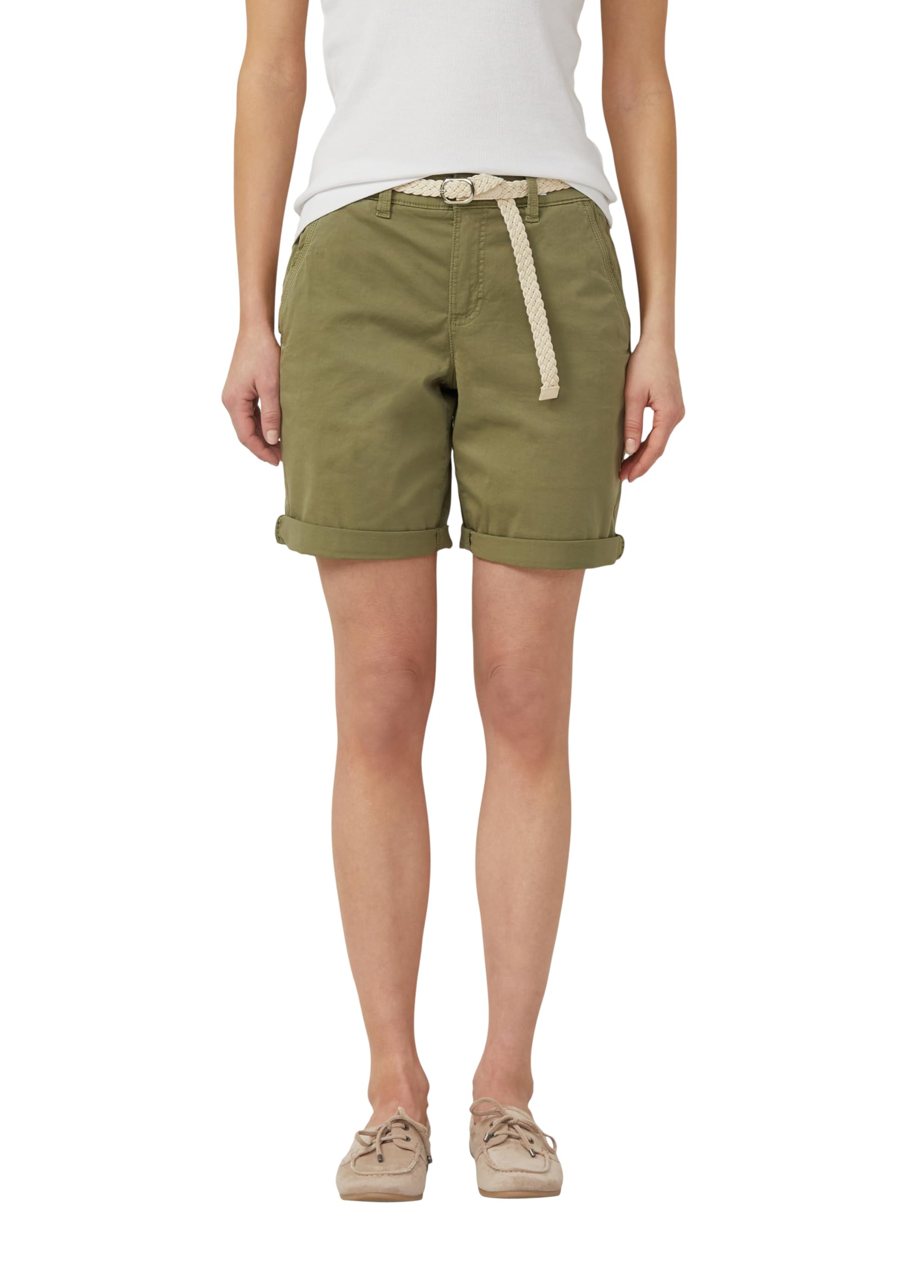 s.Oliver Straight Leg Belted Bermuda Shorts