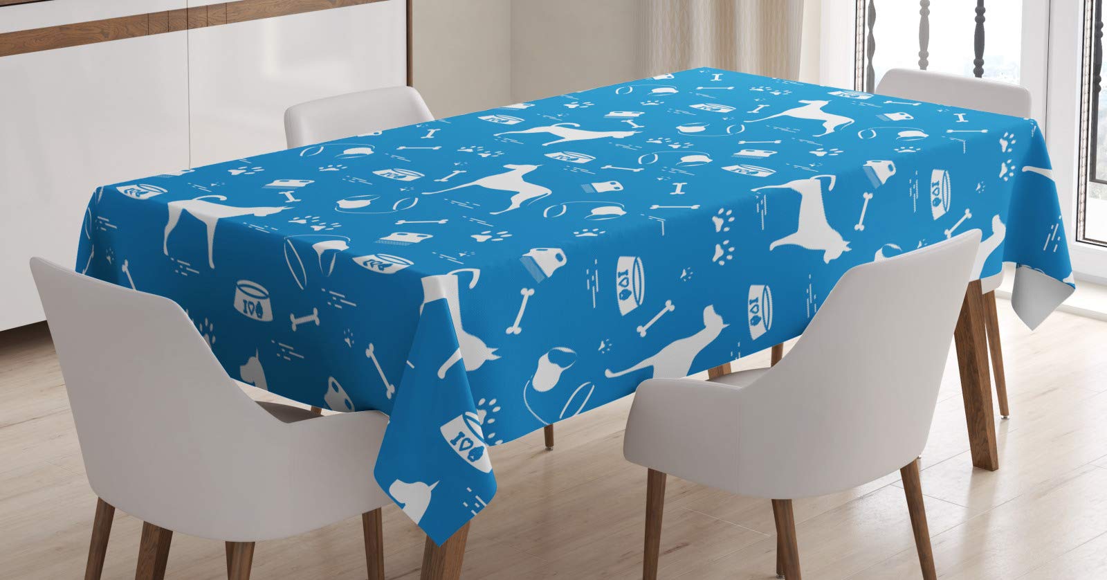 ABAKUHAUS Tovaglia Rettangolare Amante Dei Cani 140x170 Cm - Bassotti In Abiti, Viola E Verde - 3