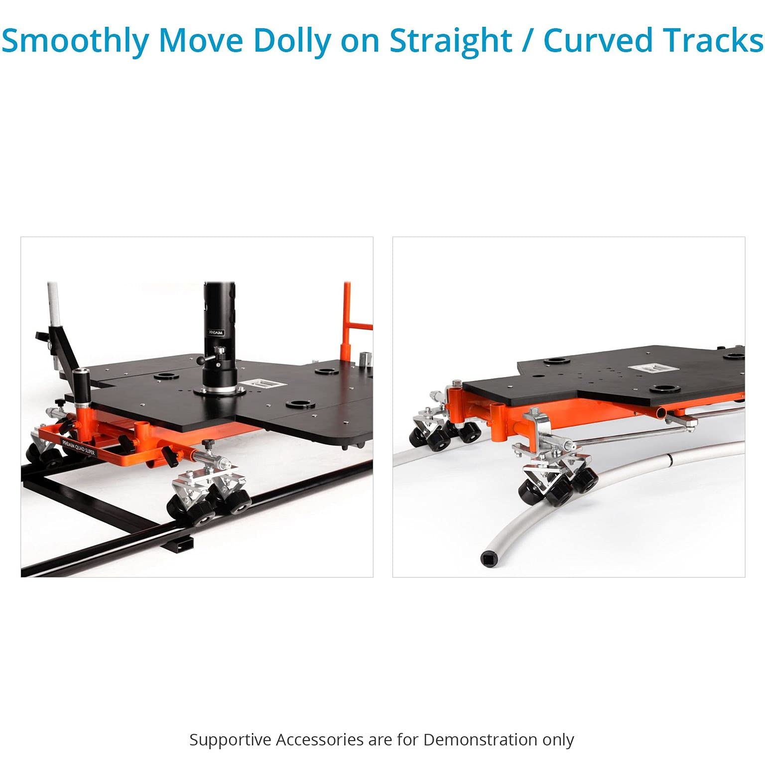 Proaim Track Wheel Set für Quad Super Camera Dolly Kompatibel mit Ø1.2"-Ø1.9" Tracks | Set mit 4 Rädern bietet 360° Schwenk- und Griffgewicht bis zu 500kg / 1102lb (P-TWS-QS)