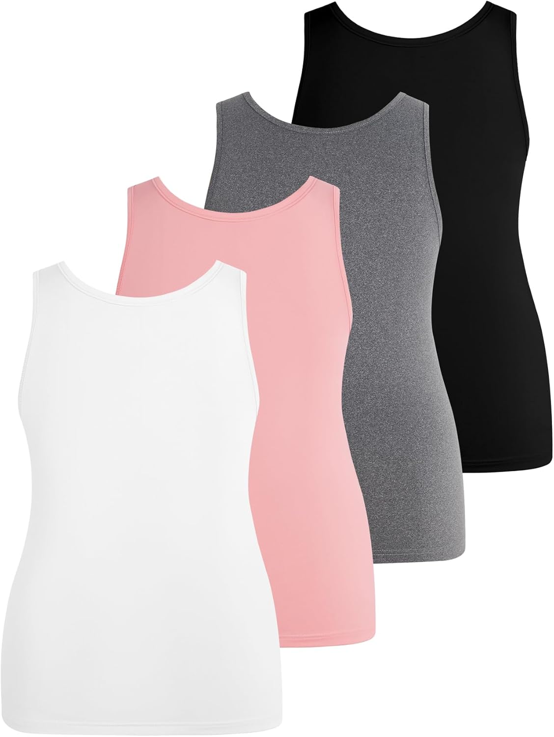SOLY HUX Women's Plus Size 4 Packs Long Tank Tops Sleeveless Undershirts Layering Basic Vests - Image 2