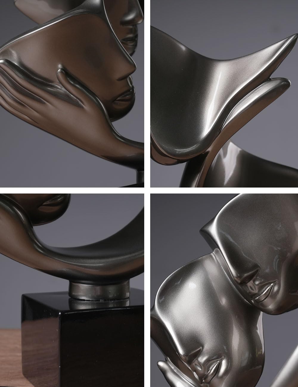 Pareja Figura Estatua Abstracta Escultura Moderna Decoración 27cm