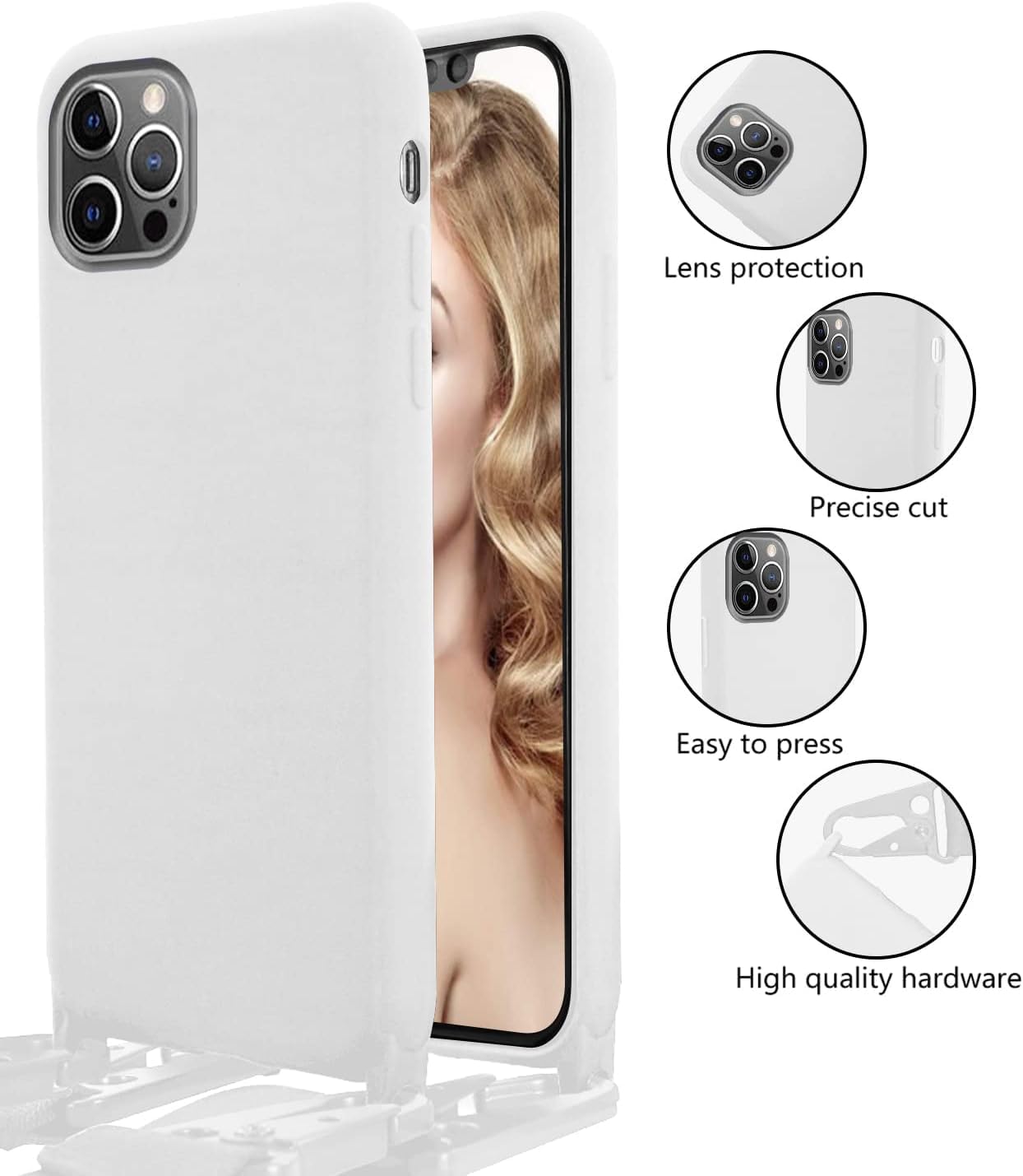SINQERISHT Mobile Phone Lanyard Case for Apple iPhone 16 Pro, Mobile Phone Case with Nylon Shoulder Strap - Image 2