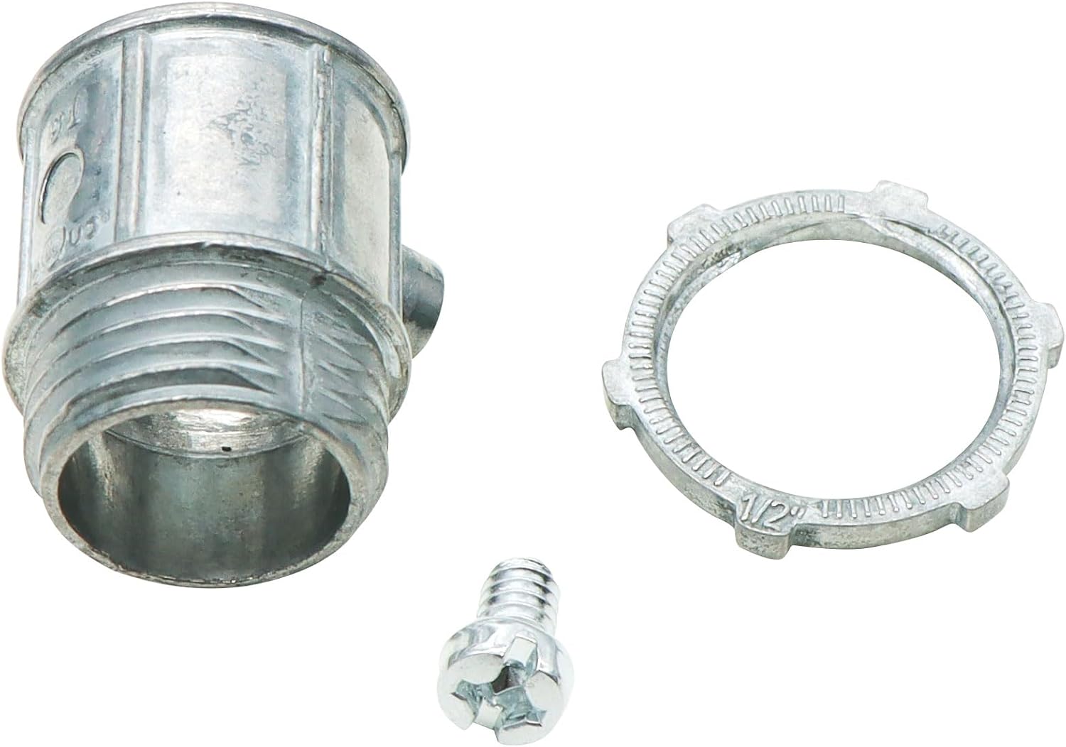25 Pieces 1/2" EMT Connectors, Set Screw Type Zinc Die-Cast Conduit Fitting for Electrical Box and Metal Enclosure Connection