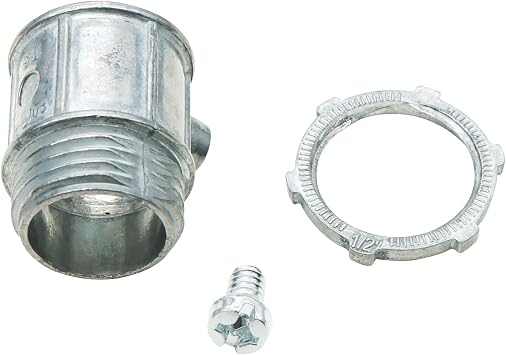 25 Pieces 1/2 EMT Connectors, Set Screw Type Zinc Die-Cast Conduit Fitting for Electrical Box and Metal Enclosure Connection