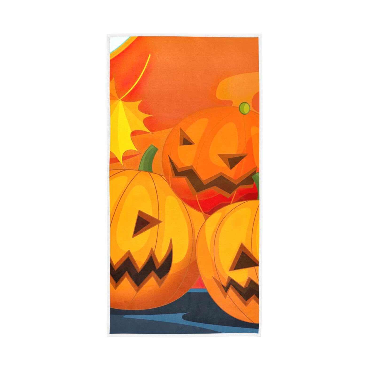 HUYGD Cartoon Halloween Scene Hand Towels, 15 x 30 Inches Decorative Bath Towels Spa Towel, Pedicure Towels for Salon