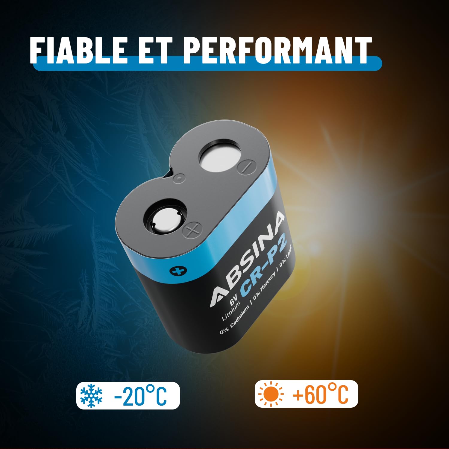 ABSINA 5X Pile CRP2 Lithium 6V - Pile CR P2 pour Distributeur, Appareil Photo, Flash, détecteur de Mouvement & Plus - Anti-Fuite, Longue Conservation - CR-P2 Piles 6V