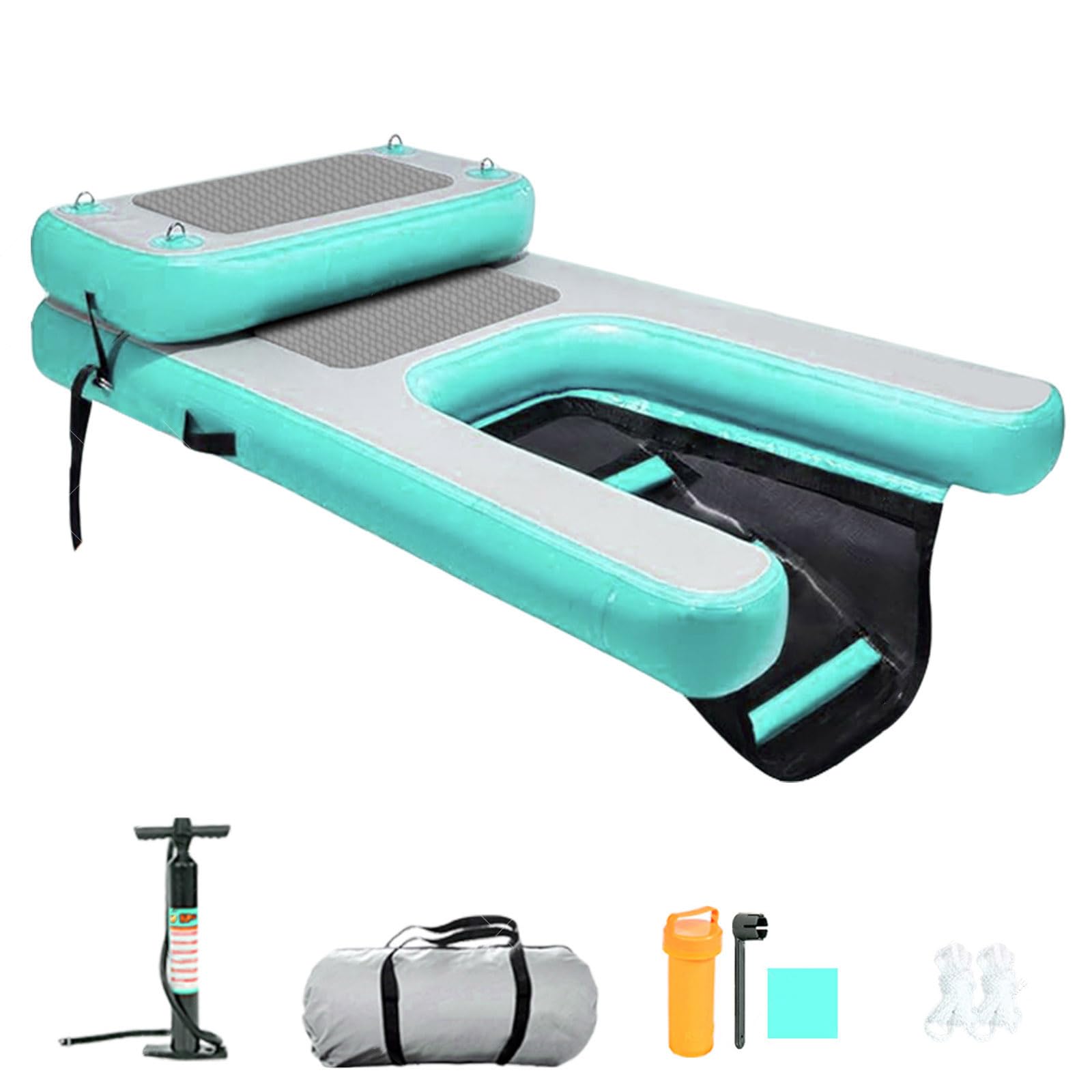 Rampa gonfiabile per cani, pieghevole e portatile, soluzione di accesso all'acqua per animali domestici, include pompa, corda e kit di riparazione per una facile uscita dalla piscina o dal molo