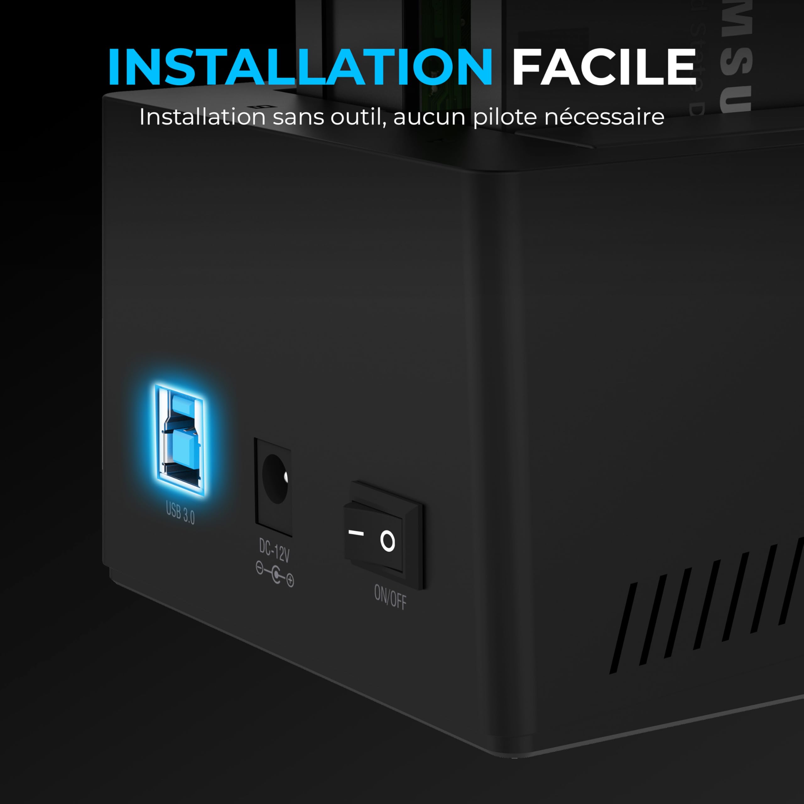 SABRENT Boîtier Disque Dur 3.5 2 Baies SATA USB 3.0 Adaptateur SSD/HDD Clonage Hors Ligne UASP