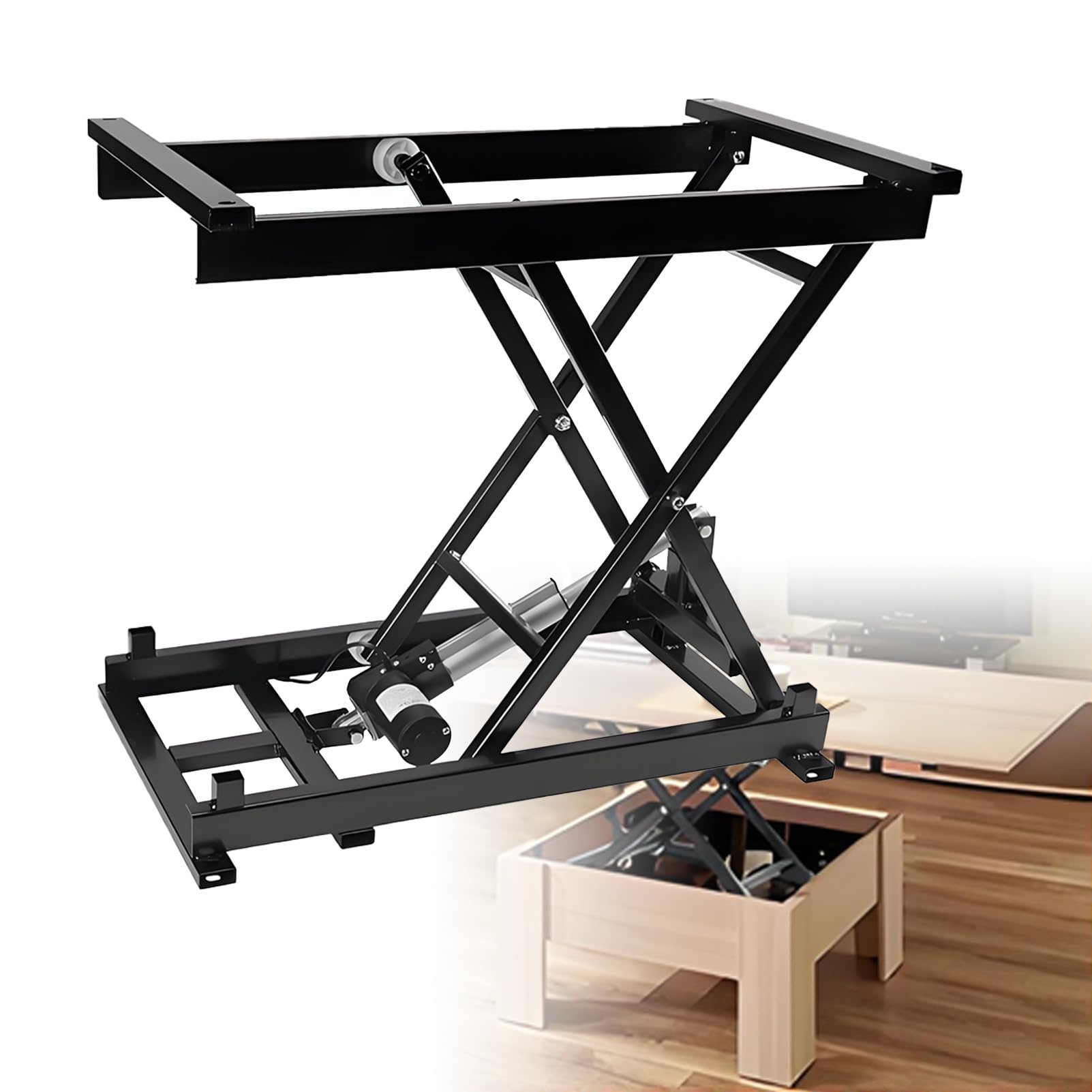 Plataforma elevadora eléctrica de altura ajustable, elevador de tijera eléctrico, 180-680 mm/7,1-26,7 pulgadas de altura ajustable para trabajo, oficina,hogar, fábricas, almacenes y supermercados