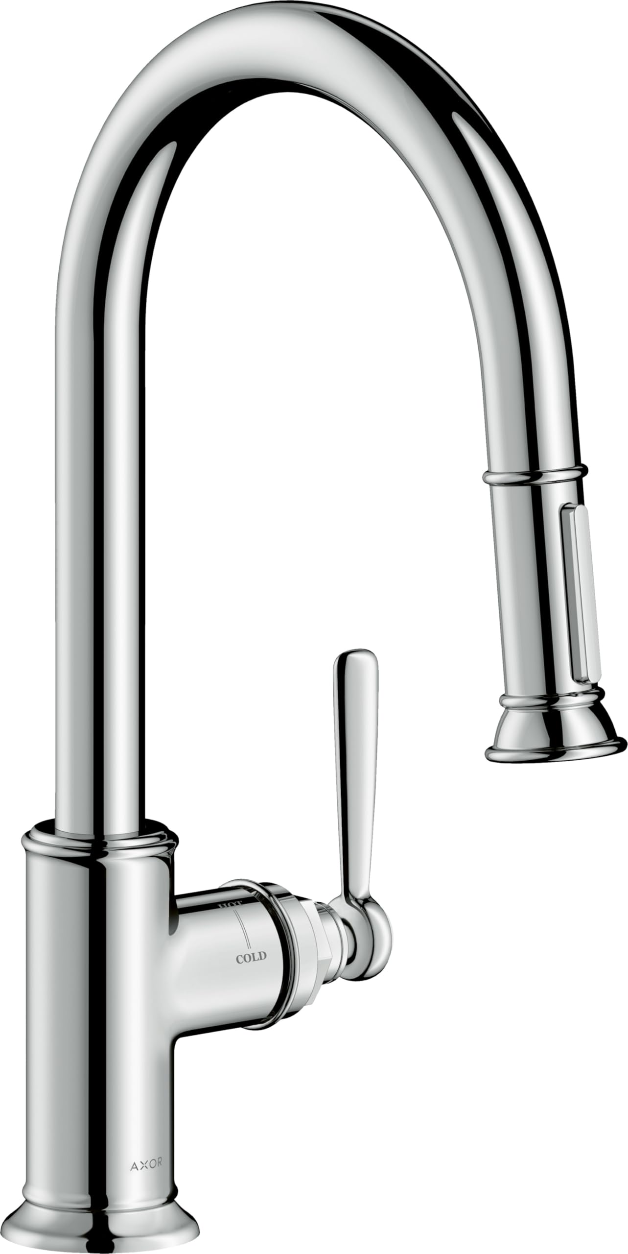 Hansgrohe AXOR Montreux DN 15 Single Lever Kitchen Mixer 180 with Pull-Out Shower; Color: Chrome