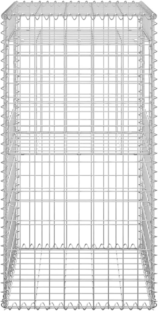蛇籠バスケット タワー 2個 50 x 50 x 100 cm 鉄製 【ナチュラルレッドジャスパーミネラルクリスタル】