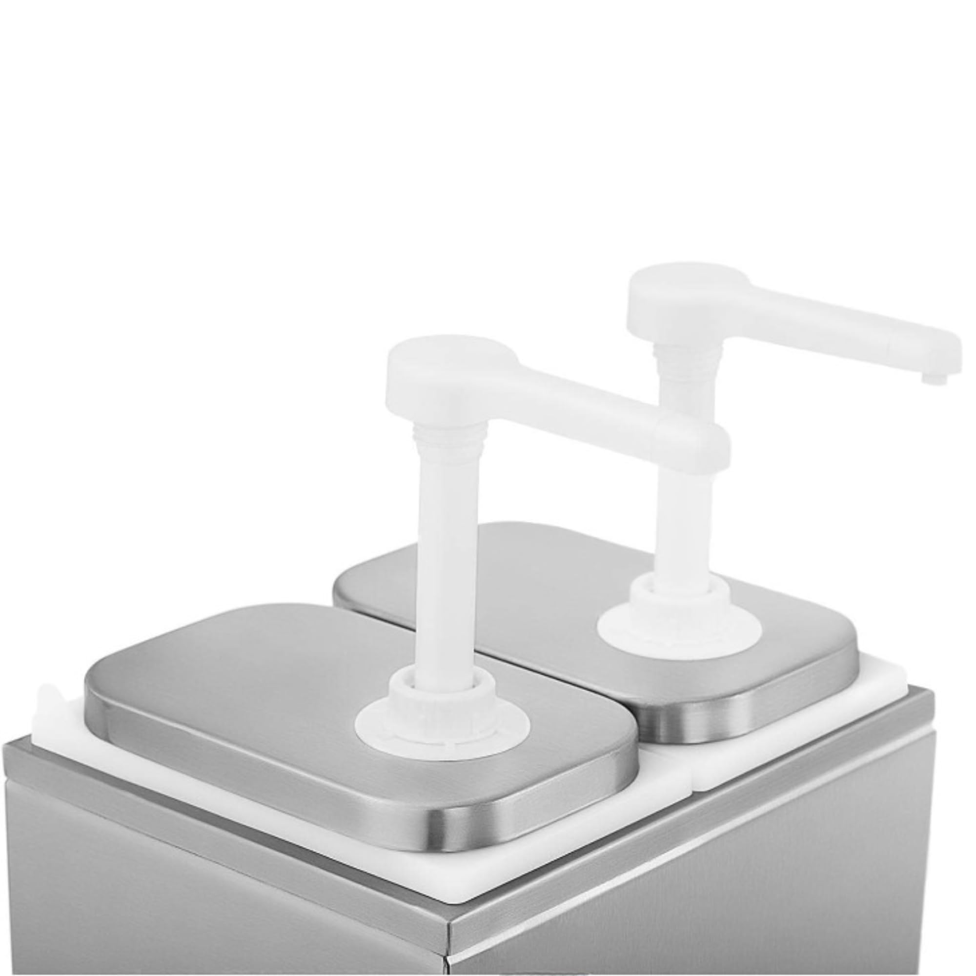 Professioneller Saucenspender mit 2 Pumpen – Fassungsvermögen 2 x 2 l – Edelstahl – ideal für Buffets und Küchen