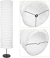 Vista 9 de Reemplazo de pantalla de lámpara de pie de papel de arroz, estilo nórdico japandi, sin base, linterna de papel Washi plegable para sala de estar