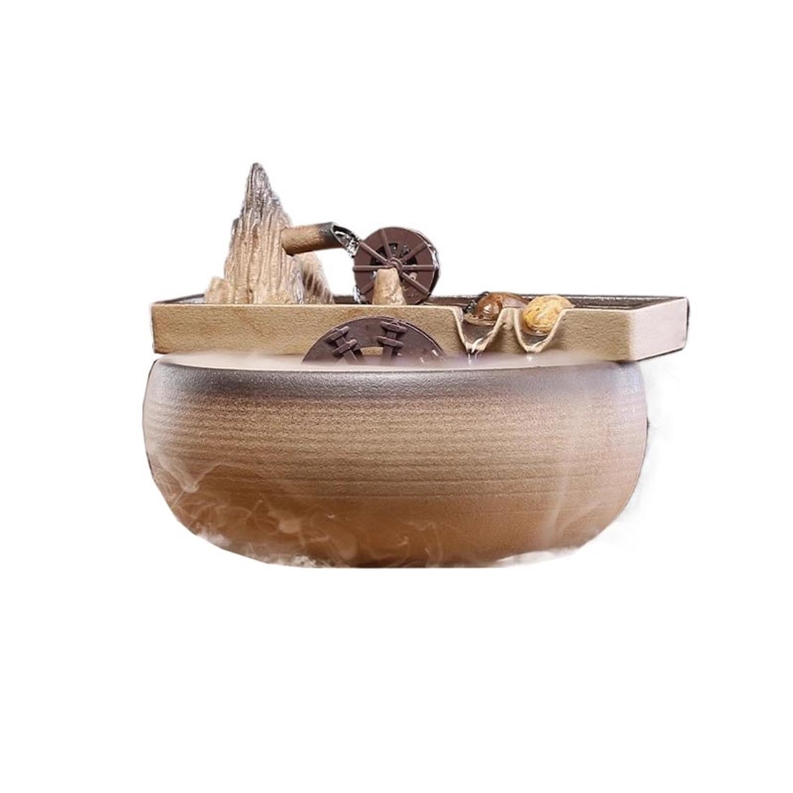ZTHYSHOZ Tabletop Fountain Waterfall Tabletop Desktop Fountain Flowing Water Ornaments, Feng Shui Wheel