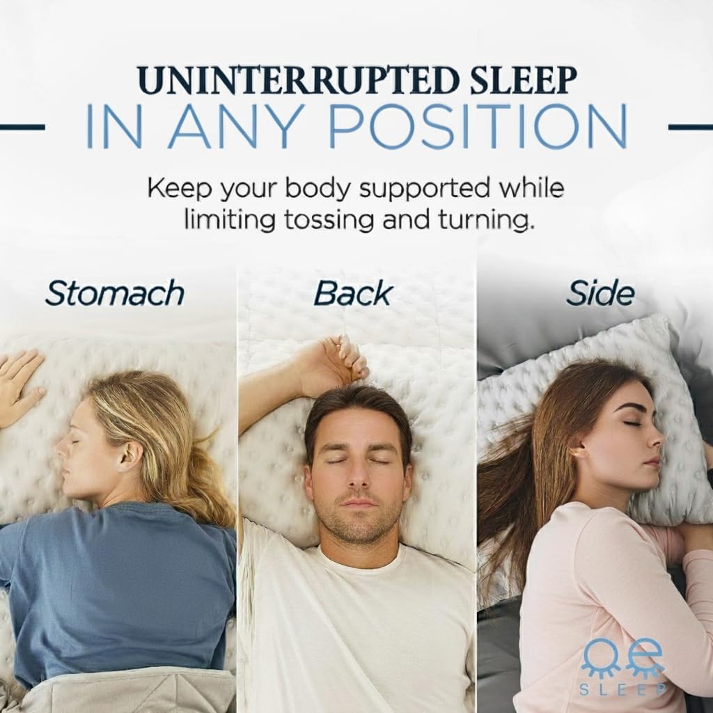 Bed Pillow for Side and Back Sleepers – Curved Cooling Pillow for Neck and Shoulder Pain Relief – Adjustable Memory Foam Pillow with Washable Cover – Queen Size with Extra Fill (White) - Image 6