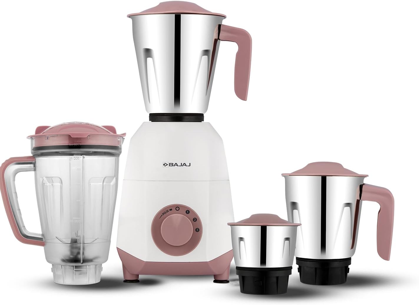 Bajaj Ninja Series Stella 750W Mixer Grinder With 4 Jar | DuraCut Blades | 2 Yrs Warranty 【White】
