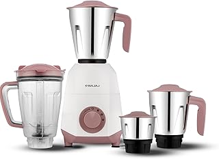 Bajaj Ninja Series GX75 4 Jar 750W Mixer Grinder | DuraCut Blades | 4 Stainless Steel Mixer Jars | Dry & Wet Grinding | 2 Yrs Warranty 【White/Lilac】