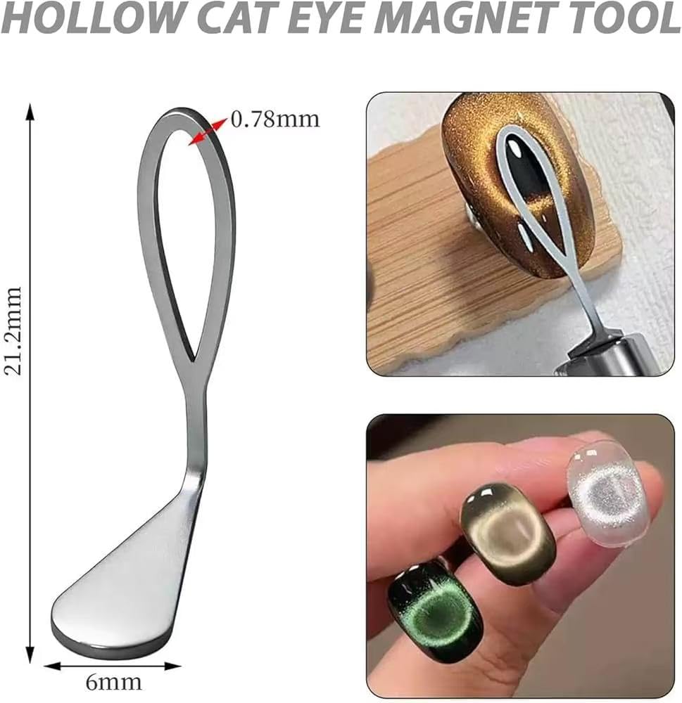 5D Cat Eye Nail Magnet Tool Set, Magnetic Pen & Nail Art Magnet | Y-Shape, Cylinder & Block Magnets for 3D Cat Eye Gel Polish, Galaxy, Heart, Bow Tie Effects DIY Manicure