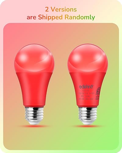 Miniatura 8 de EDISHINE Bombillas A19 de Halloween rojas y verdes, bombillas LED rojas de 14 W equivalentes a 100 W, bombillas de color verde, base E26 para