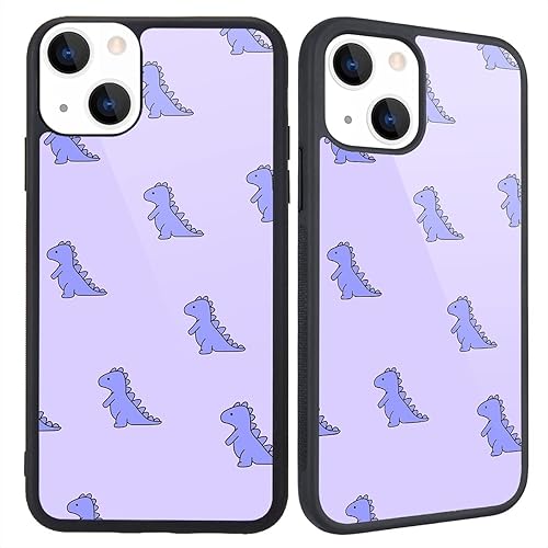 Miniatura 10 de MAYCARI Funda compatible con iPhone 13, diseño de dinosaurio de dibujos animados azules para niñas y mujeres, diseño de animales lindos animales