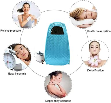 Portable Steam Sauna Tent Cabin Home SPA Sauna Kit Birthday Gift Wet Indoor Similar Infrard Sauna Pod W/Chair ||Man&Woman (Small,Suitable for People with a Height of Less Than 5.74FT) Blue