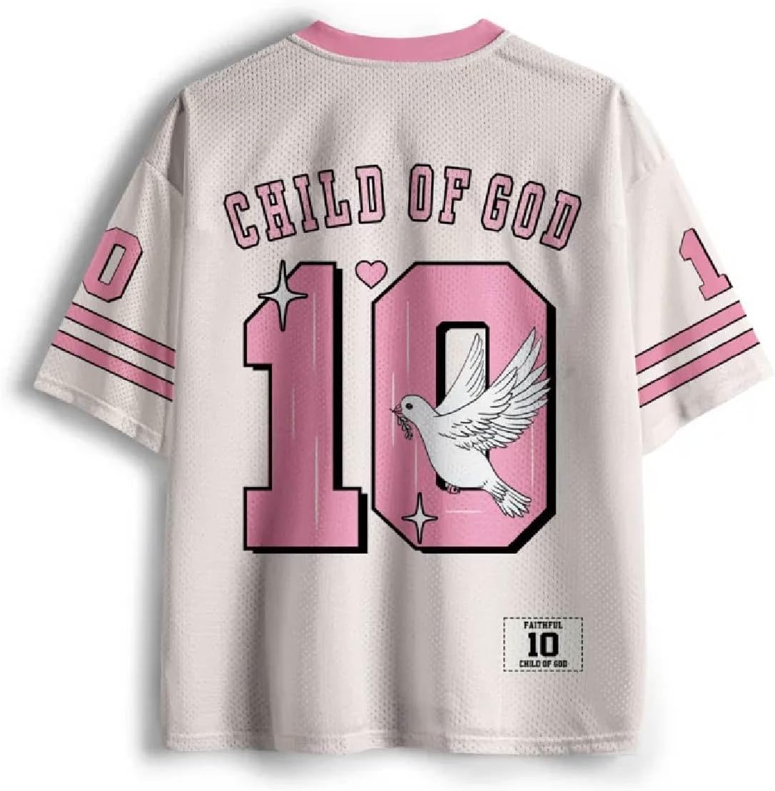 Graphic Tees Summer Novelty Women Men Oversized Dove Christian Jersey - Image 4