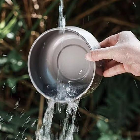 Titanium Double Walled Bowl Oatmeal Rice Soup Yogurt Bowl Ultralight Portable Tableware Outdoor Camping Bowl
