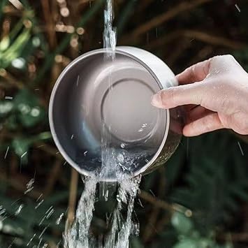 Titanium Double Walled Bowl Oatmeal Rice Soup Yogurt Bowl Ultralight Portable Tableware Outdoor Camping Bowl